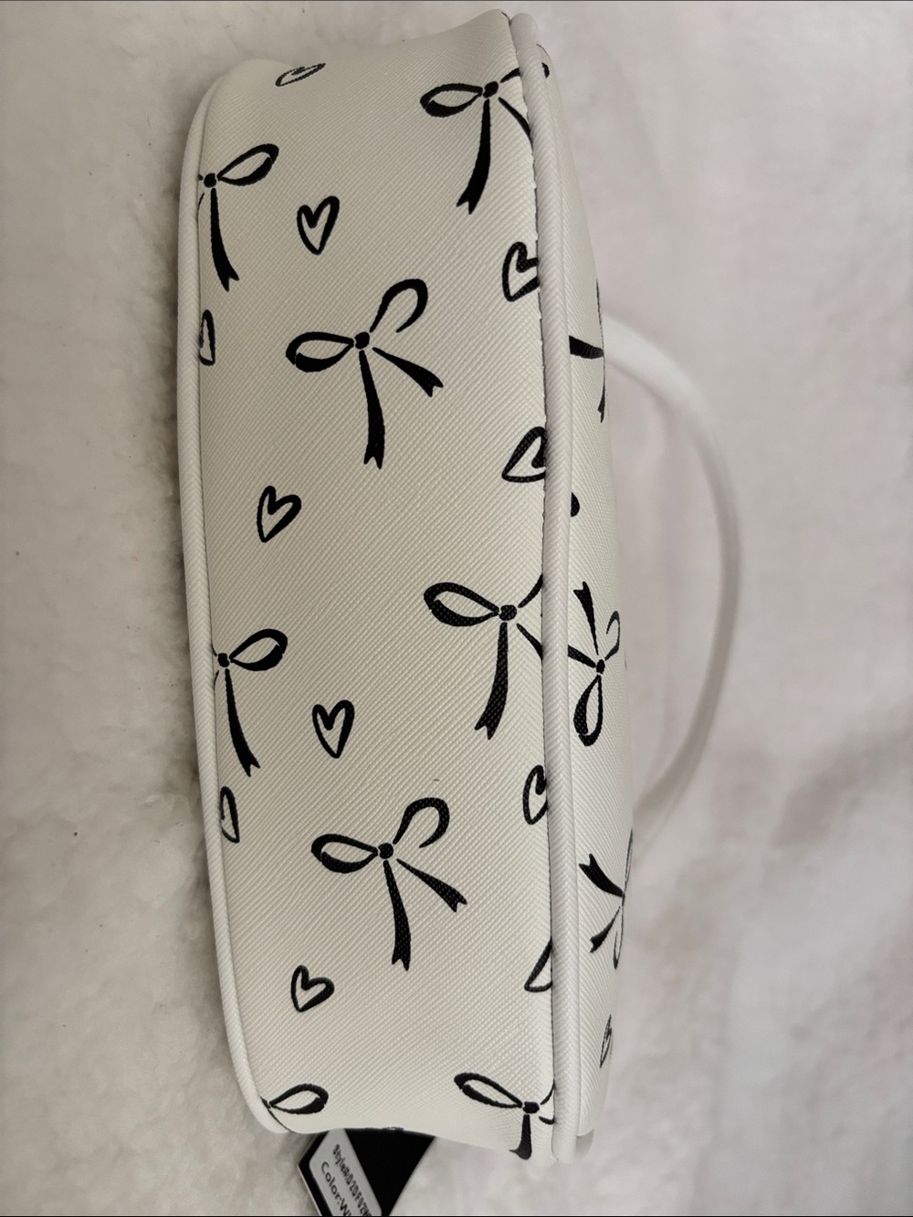 White Bow Print Shoulder Bag - Picture 6 of 8